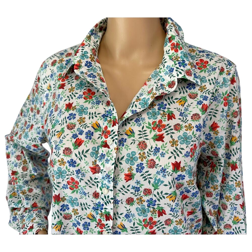 J. Crew Liberty Art Perfect Shirt in Edenham Floral Cotton G4375 Size 12 - Picture 6 of 11